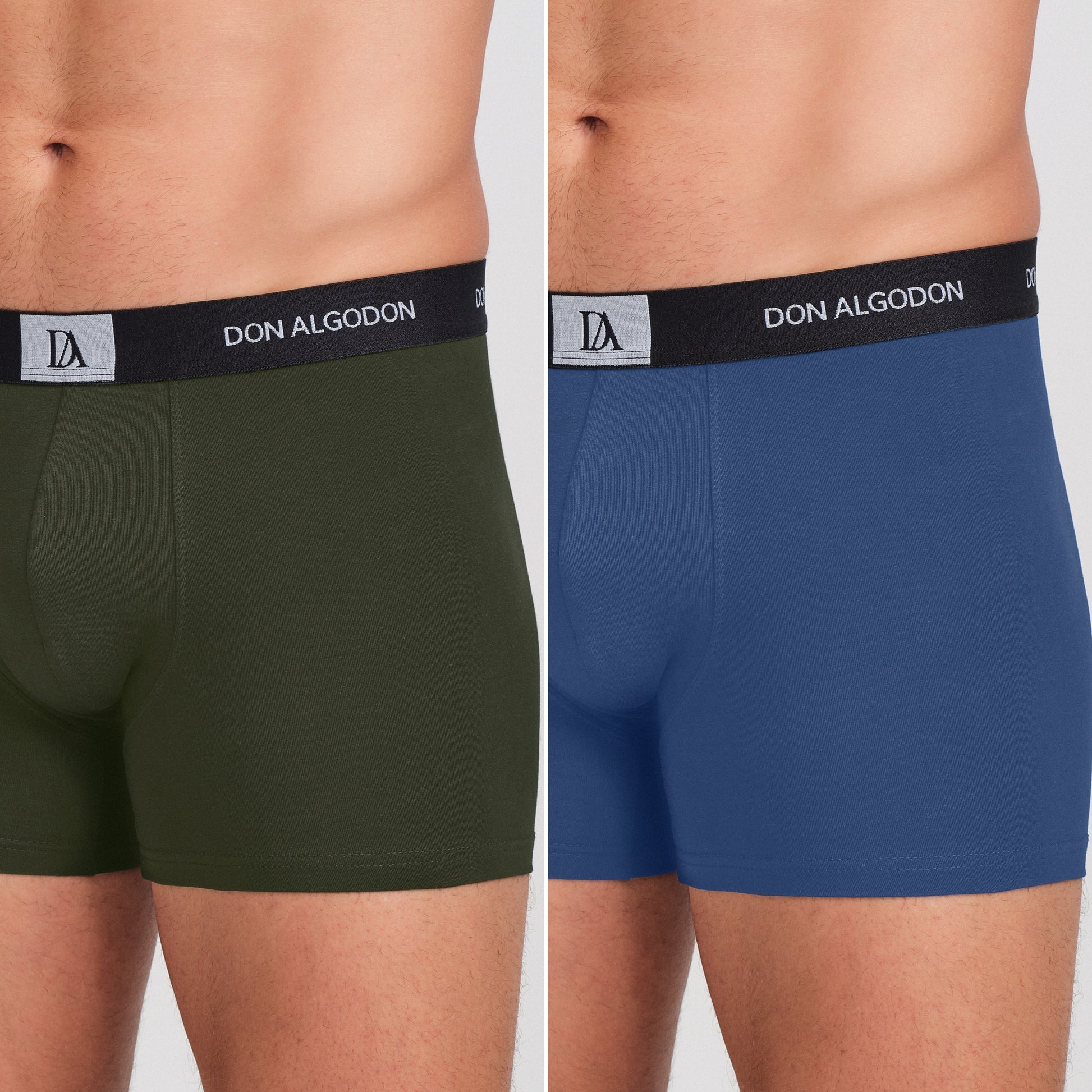 DON ALGODON | Pack de 6 Boxers Para Hombres | 6 Colores Diferentes: Negro, Azul, Gris, Teja, Azulado, Verde | Elegantes y Cómodos | 93% Algodón | 5 Tallas: S, M, L, XL, XXL | Para Uso Diario | Cintura Elástica | Transpirables y Suaves - Underwear Essentials