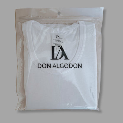 DON ALGODON | Pack de 3 Camisetas Interior de Tirantes Blanca | 100% Algodon | Transpirable | 4 Tallas | Se Adapta al Cuerpo | Suave y Confortable | Acabados Reforzados | Hilo Compacto