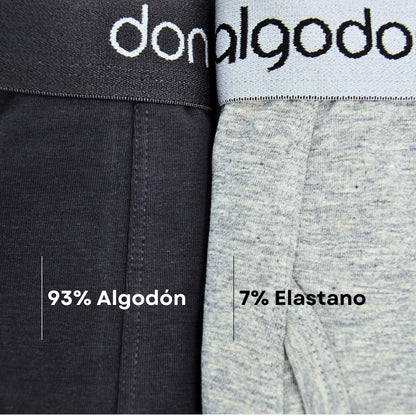 Don Algodón Premium | Pack de 6 Boxers Lisos para Hombre | Transpirables | 6 Colores Diferentes - Underwear Essentials