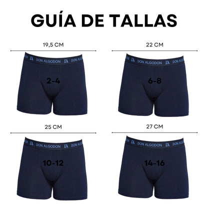 Don Algodon Kids | Pack 12 Boxers para Niño | Calzoncillos Transpirables y Cómodos | 6 Lisos y 6 Estampados