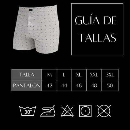 Don Algodón Premium | Pack de 6 Boxers Apertura con Botón Para Hombres | 100% Algodón | Transpirables | Máxima Calidad - Underwear Essentials