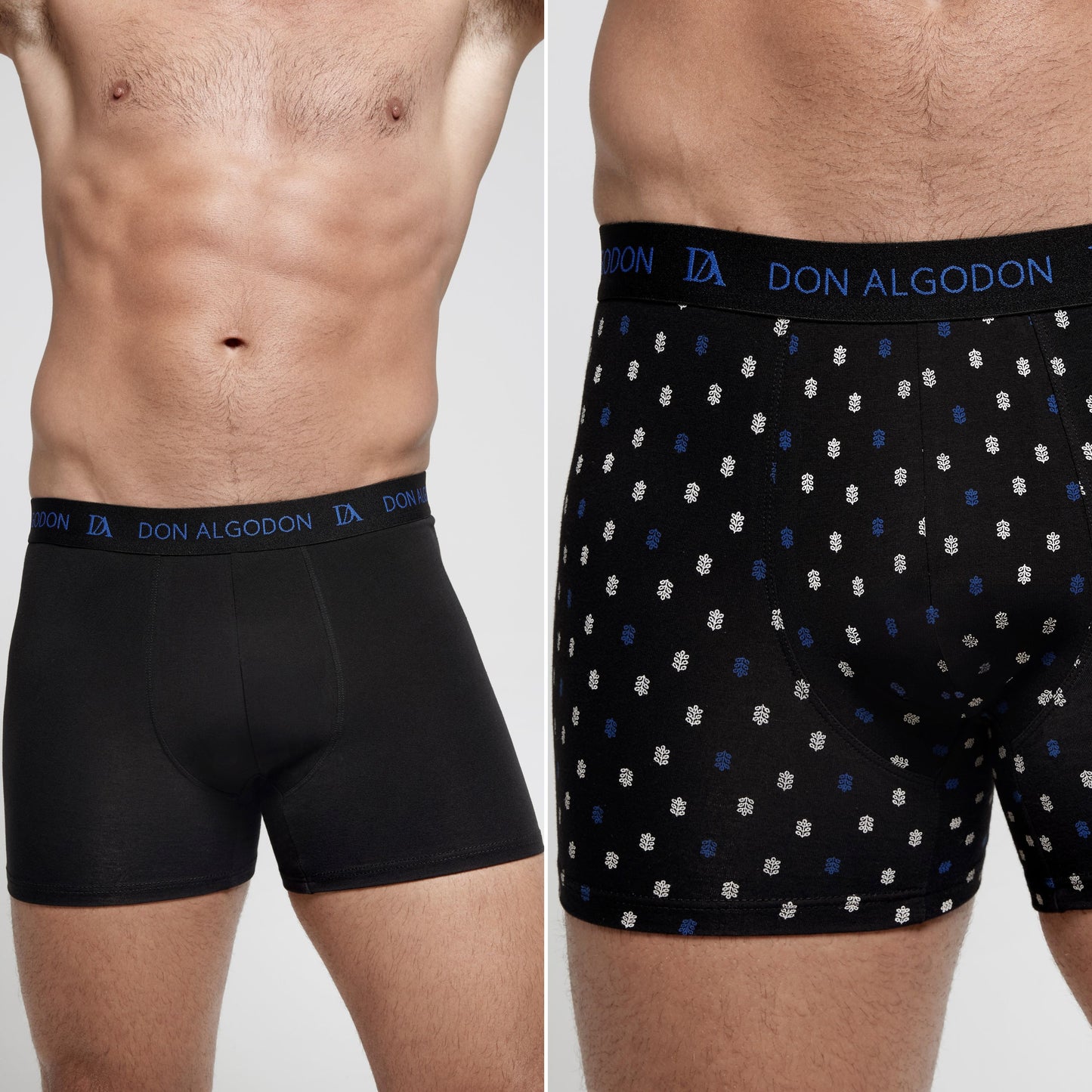 Don Algodon Pack 6 Bóxers Hombre Suaves y Transpirables | 1 Unidad por Color | 3 Estampados y 3 Lisos