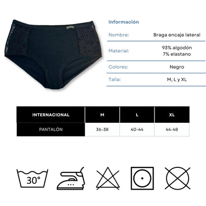 Don Algodon | Pack de 6 Bragas con Cintura de Encaje Tiro Alto | Transpirables - Underwear Essentials