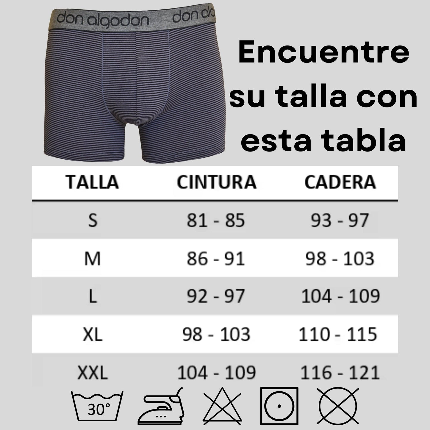 Don Algodon | Pack 6 Boxers Lisos y Rayas - Ajustables y cómodos para Uso Diario - Underwear Essentials