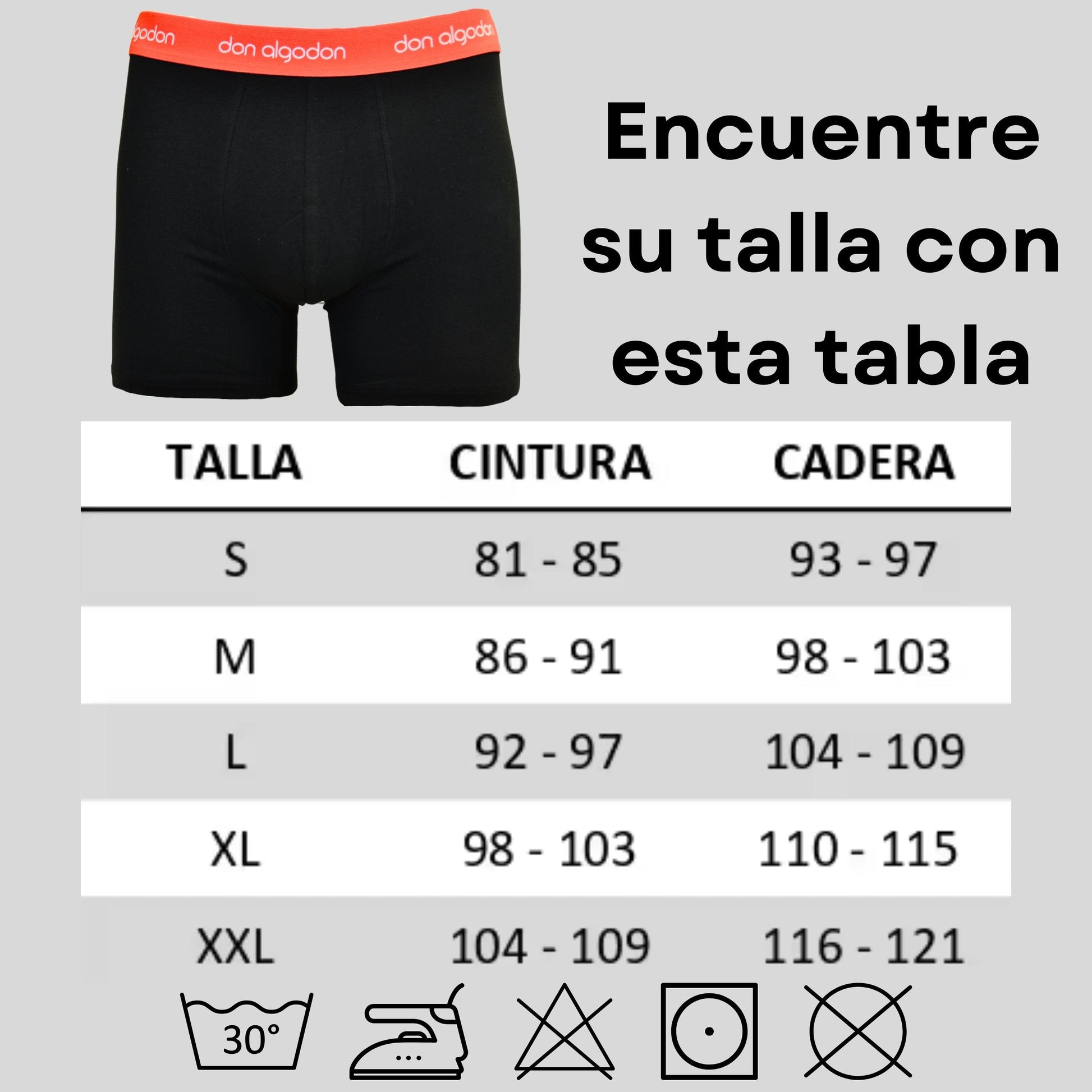 Don Algodon | Pack 6 Bóxers Lisos para Hombres | Cintura de Colores | Transpirables - Underwear Essentials