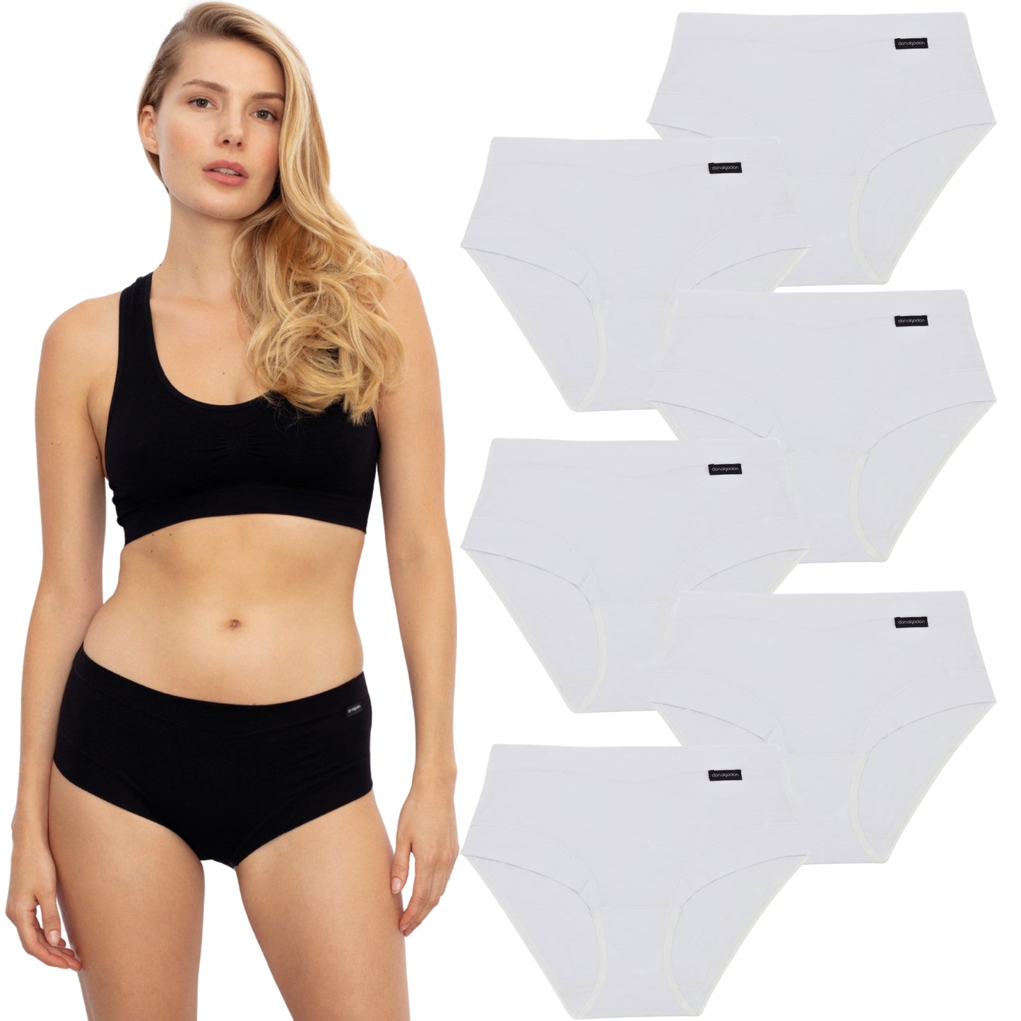 DON ALGODON | Pack de 6 Braguitas Tiro Alto de Algodón | Suaves y Cómodas | Cintura Elástica