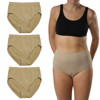 FEVI Bragas Sin Costuras Talle Alto | Lencería Cómoda, Suave y Transpirable | Braguitas Mujer Cintura Alta Elástica | Acabado Fino Que No Marca