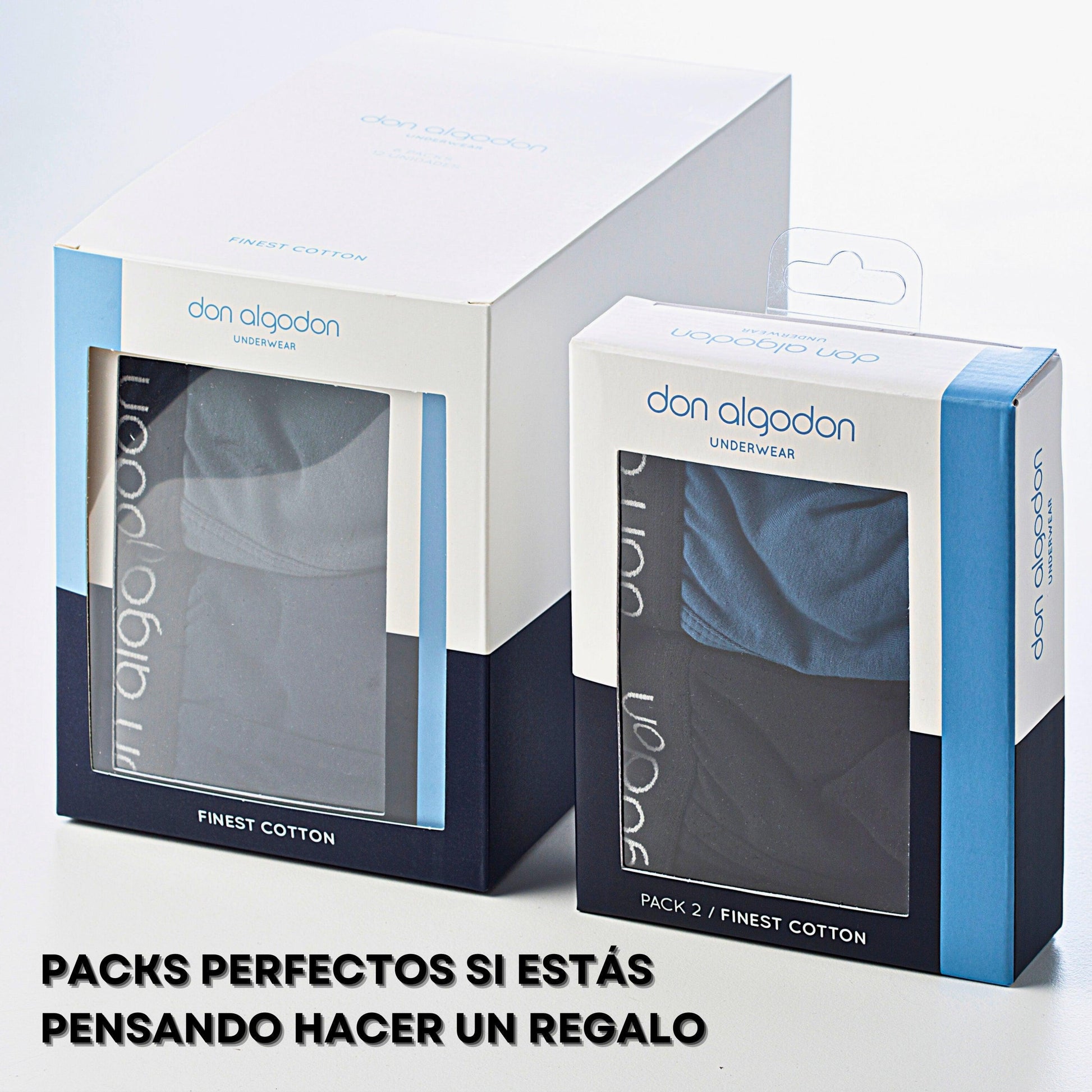 Don Algodon | Pack 6 Bóxers Lisos para Hombres | Cintura de Colores | Transpirables - Underwear Essentials
