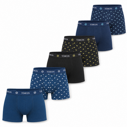 TIMON COUTURE Pack 6 Bóxers Algodón para Hombre con Delfines | Calzoncillos Suaves y Elásticos para el Día a Día | Calidad y transpirabilidad insuperable (Copia)
