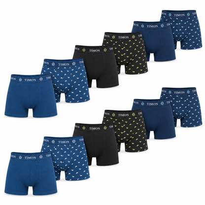 TIMON COUTURE Pack Ahorro 6 Bóxers Algodón para Hombre con Delfines | Calzoncillos Suaves y Elásticos para el Día a Día | Calidad y transpirabilidad insuperable (Copia) (Copia)
