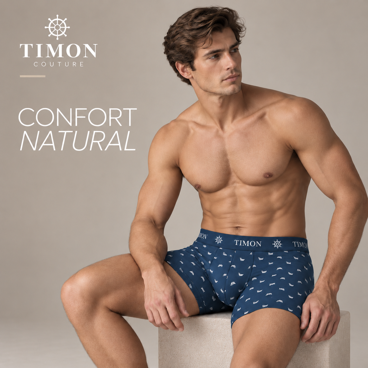 TIMON COUTURE Pack 6 Bóxers Algodón para Hombre con Delfines | Calzoncillos Suaves y Elásticos para el Día a Día | Calidad y transpirabilidad insuperable (Copia)