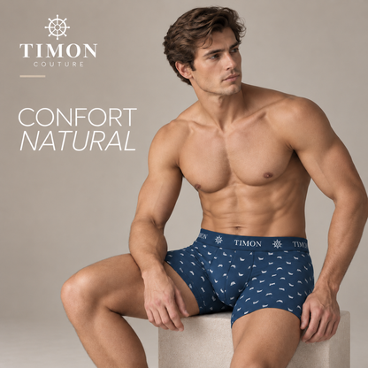 TIMON COUTURE Pack 6 Bóxers Algodón para Hombre con Delfines | Calzoncillos Suaves y Elásticos para el Día a Día | Calidad y transpirabilidad insuperable (Copia)