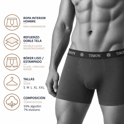 TIMON COUTURE Pack 6 Bóxers Algodón para Hombre con Delfines | Calzoncillos Suaves y Elásticos para el Día a Día | Calidad y transpirabilidad insuperable (Copia)