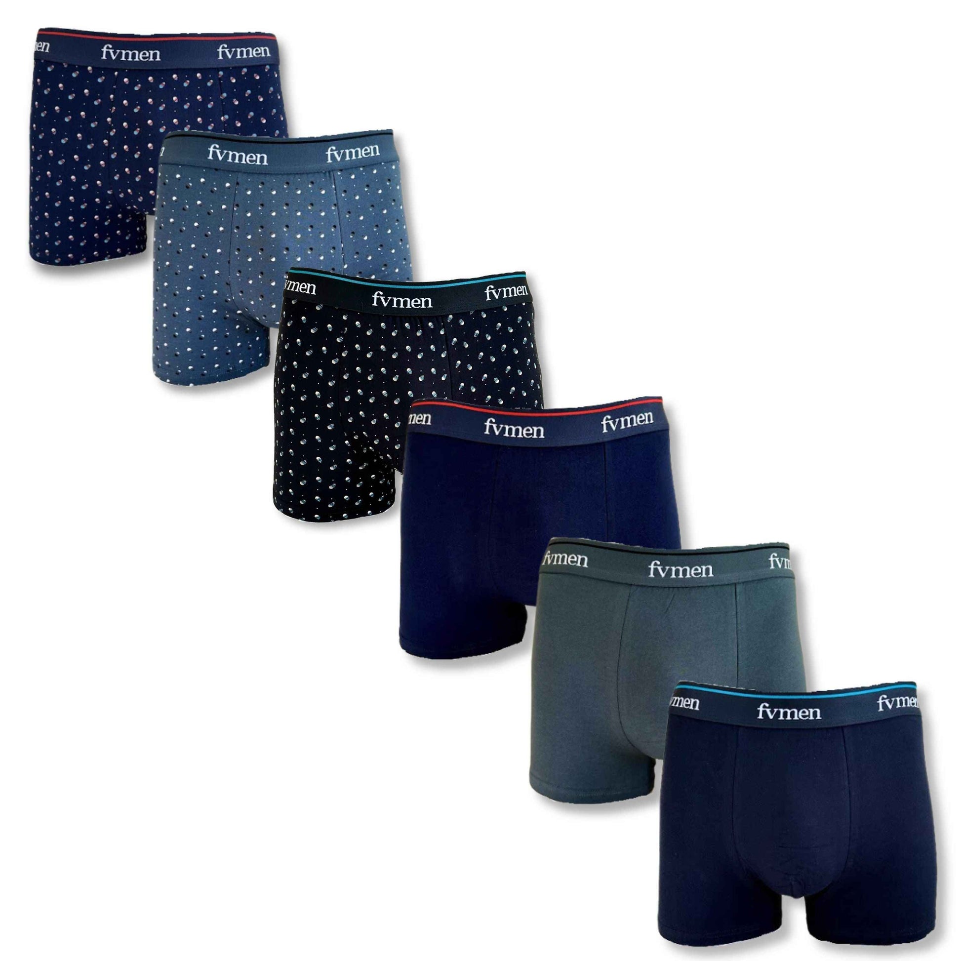 FEVI | Pack 6 Boxers para Hombre Liso y Estampado | Transpirables
