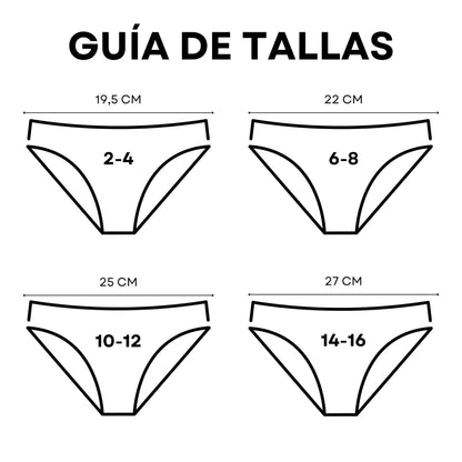 Don Algodon Kids | Pack 6 Braguitas Lisas y Estampadas Niña | Transpirables - Underwear Essentials