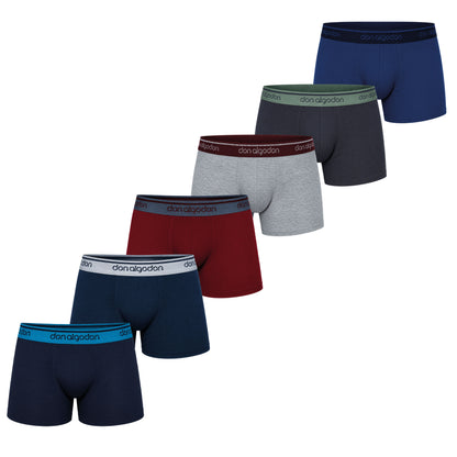 Don Algodon Crianças | Pacote com 12 boxers lisos para meninos | Cuecas respiráveis