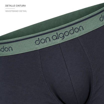 Don Algodon Crianças | Pacote com 12 boxers lisos para meninos | Cuecas respiráveis