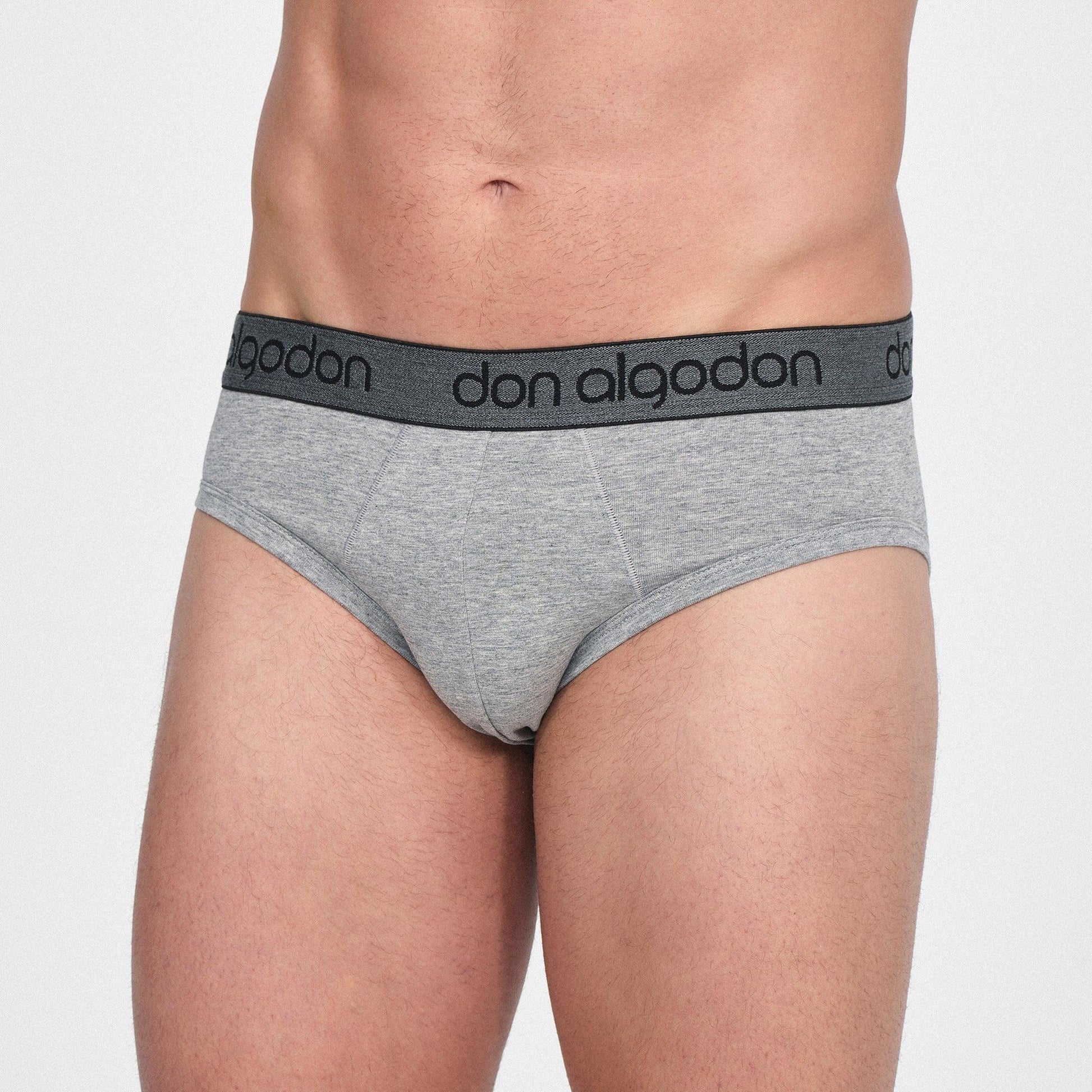 Don Algodon | Pack 12 Slips Lisos Hombre | 6 Negros, 2 Marinos, 2 Grises y 2 Verdes - Underwear Essentials