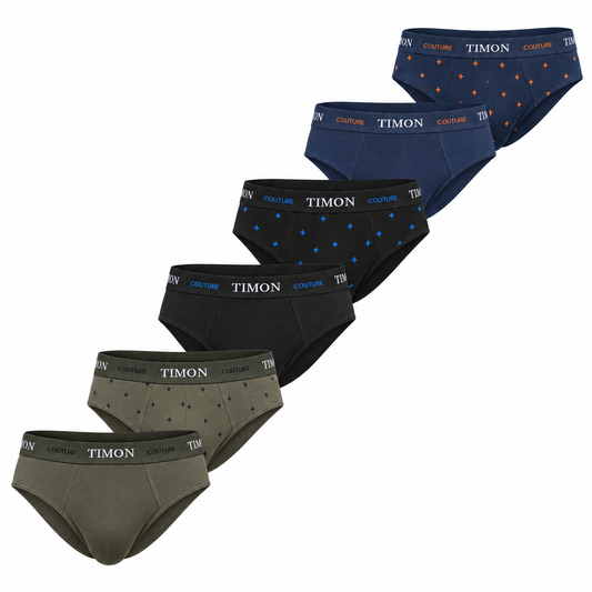 Pack 6 Slips de Algodón Marca Timon, Prendas de Algodón Suaves y Transpirables, Refuerzo Doble Tela