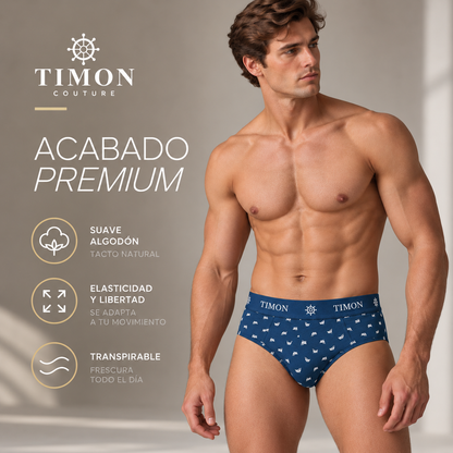 TIMON Pack 12 Slips de Algodón, Prendas de Algodón Suaves y Transpirables, Refuerzo Doble Tela
