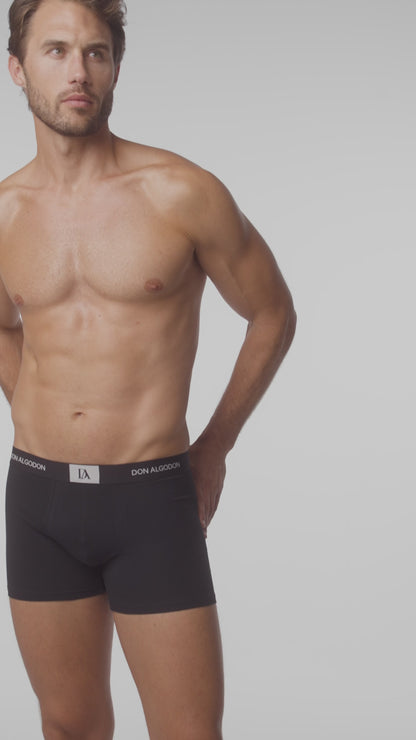 DON ALGODON | Pack de 6 Boxers Para Hombres | 6 Colores Diferentes: Negro, Azul, Gris, Teja, Azulado, Verde | Elegantes y Cómodos | 93% Algodón | 5 Tallas: S, M, L, XL, XXL | Para Uso Diario | Cintura Elástica | Transpirables y Suaves