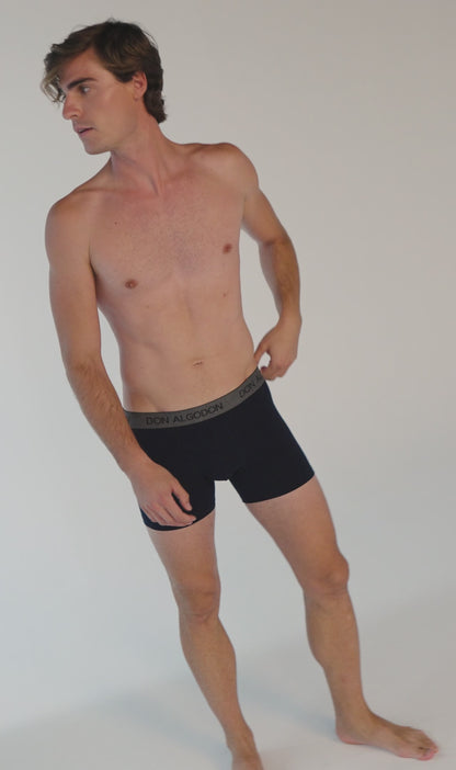 Don Algodon | Pack 6 Boxers Lisos | 3 Negros, 1 Marino, 1 Verde, 1 Gris | Transpirables